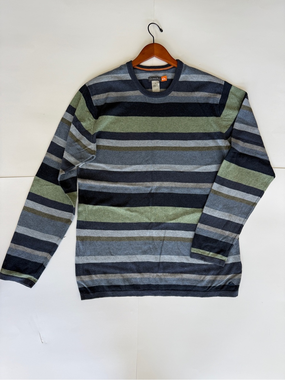 Quiksilver Striped Knit Sweater L Cashmere Wool Blend Earthy Grunge Y2K G507129
